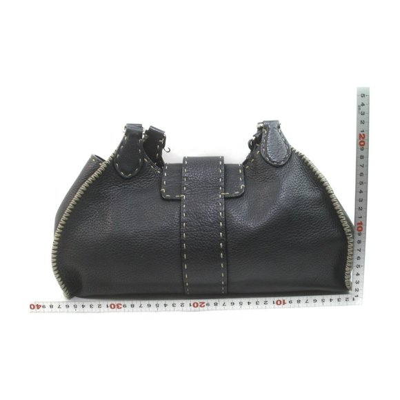 Auth Fendi Shoulder Bag Black Leather #19673F12 - Picture 2 of 9